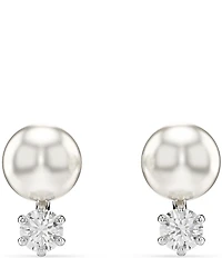 Swarovski Matrix Crystal Pearl Stud Earrings