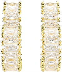 Swarovski Matrix Heart Crystal Gold Metal Hoop Earrings