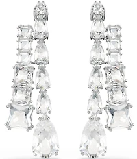 Swarovski Matrix Mixed Cut Silver Metal Linear Earrings