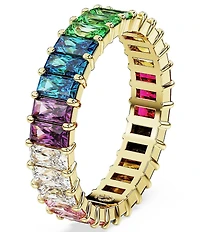 Swarovski Matrix Rainbow Crystal Baguette Band Ring