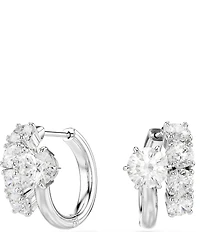 Swarovski Matrix Round Cut CZ Clip Stud Earrings