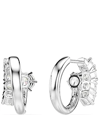Swarovski Matrix Round Cut CZ Clip Stud Earrings