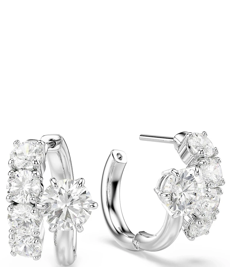 Swarovski Matrix Round Cut CZ Clip Stud Earrings