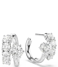 Swarovski Matrix Round Cut CZ Clip Stud Earrings
