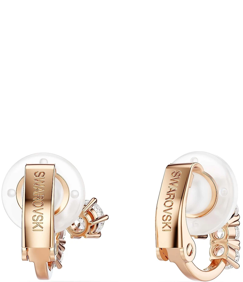 Swarovski Matrix Round Cut CZ Clip Stud Earrings