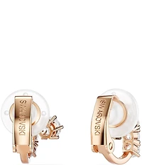 Swarovski Matrix Round Cut CZ Clip Stud Earrings