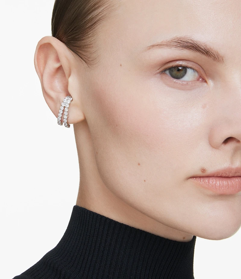 Swarovski Matrix Round Cut Ear Cuff Earrings