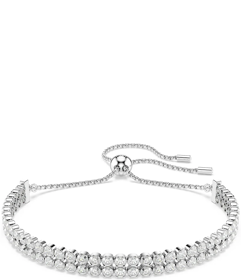 Swarovski Matrix Round Cut Tennis Double Line Bracelet