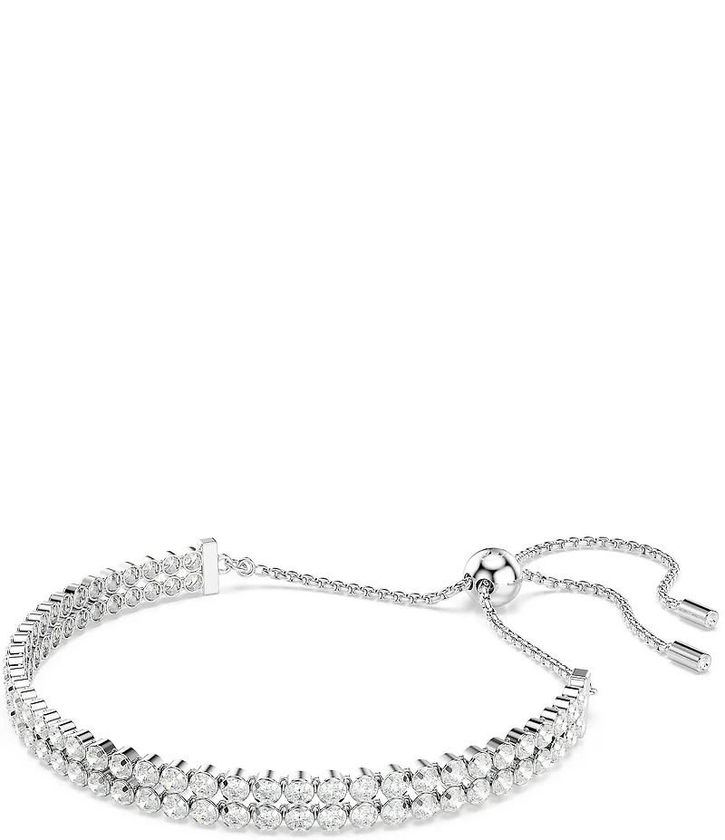Swarovski Matrix Round Cut Tennis Double Line Bracelet