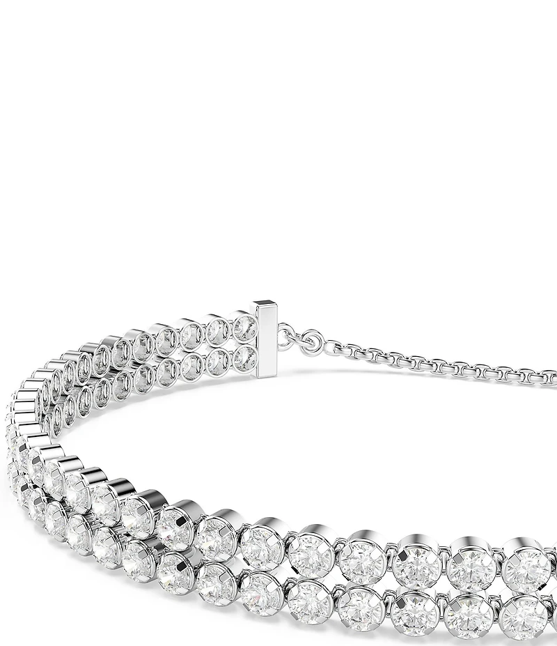 Swarovski Matrix Round Cut Tennis Double Line Bracelet