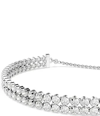Swarovski Matrix Round Cut Tennis Double Line Bracelet