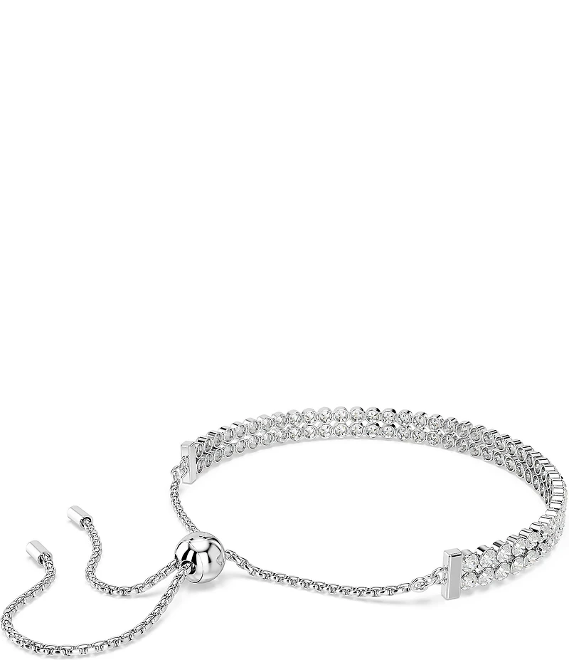 Swarovski Matrix Round Cut Tennis Double Line Bracelet