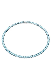 Swarovski Matrix Tennis Blue Crystal Necklace