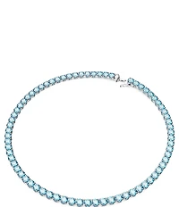 Swarovski Matrix Tennis Blue Crystal Necklace
