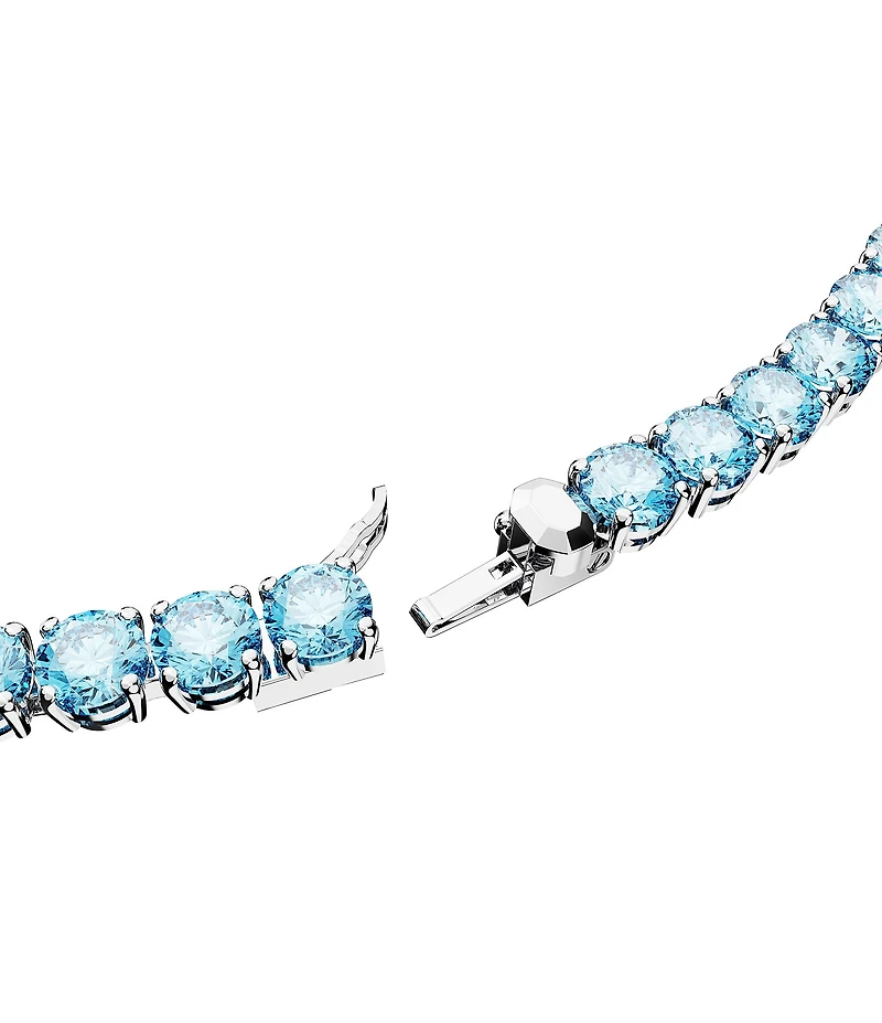 Swarovski Matrix Tennis Blue Crystal Necklace