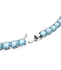 Swarovski Matrix Tennis Blue Crystal Necklace