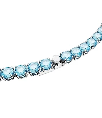 Swarovski Matrix Tennis Blue Crystal Necklace
