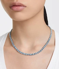 Swarovski Matrix Tennis Blue Crystal Necklace
