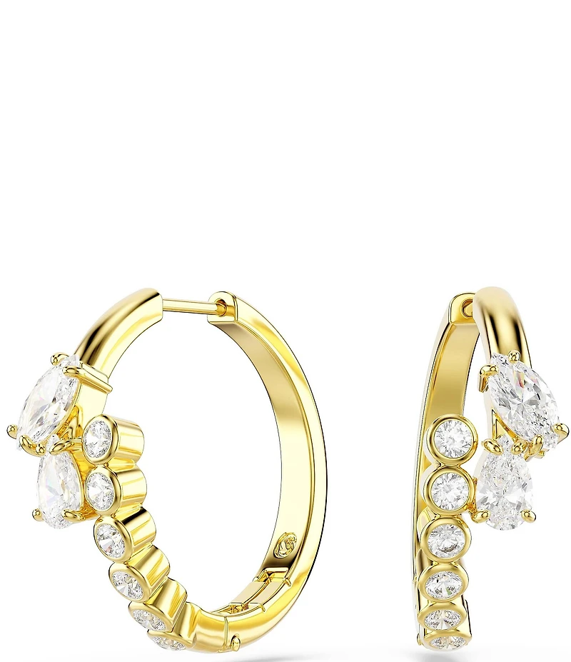 Swarovski Mesmera Mixed Cut CZ Hoop Earrings