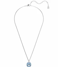 Swarovski Millenia Blue Cushion Cut CZ Short Pendant Necklace