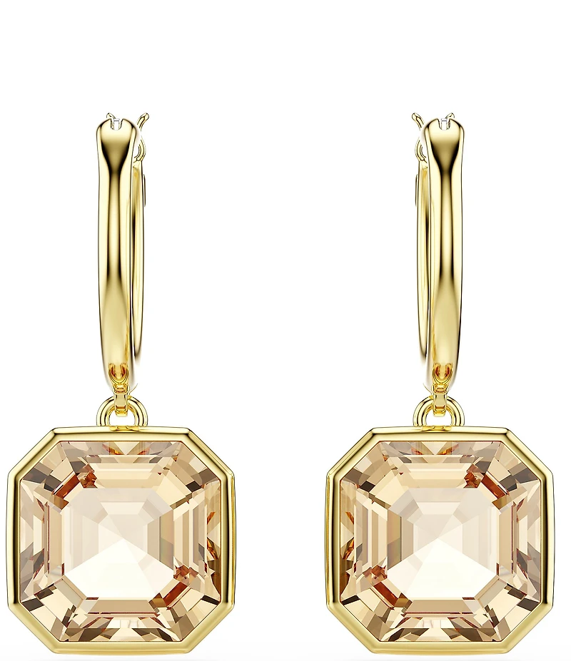 Swarovski Millenia Square Cut Hoop Drop Earrings