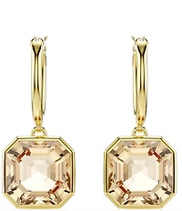 Swarovski Millenia Square Cut Hoop Drop Earrings