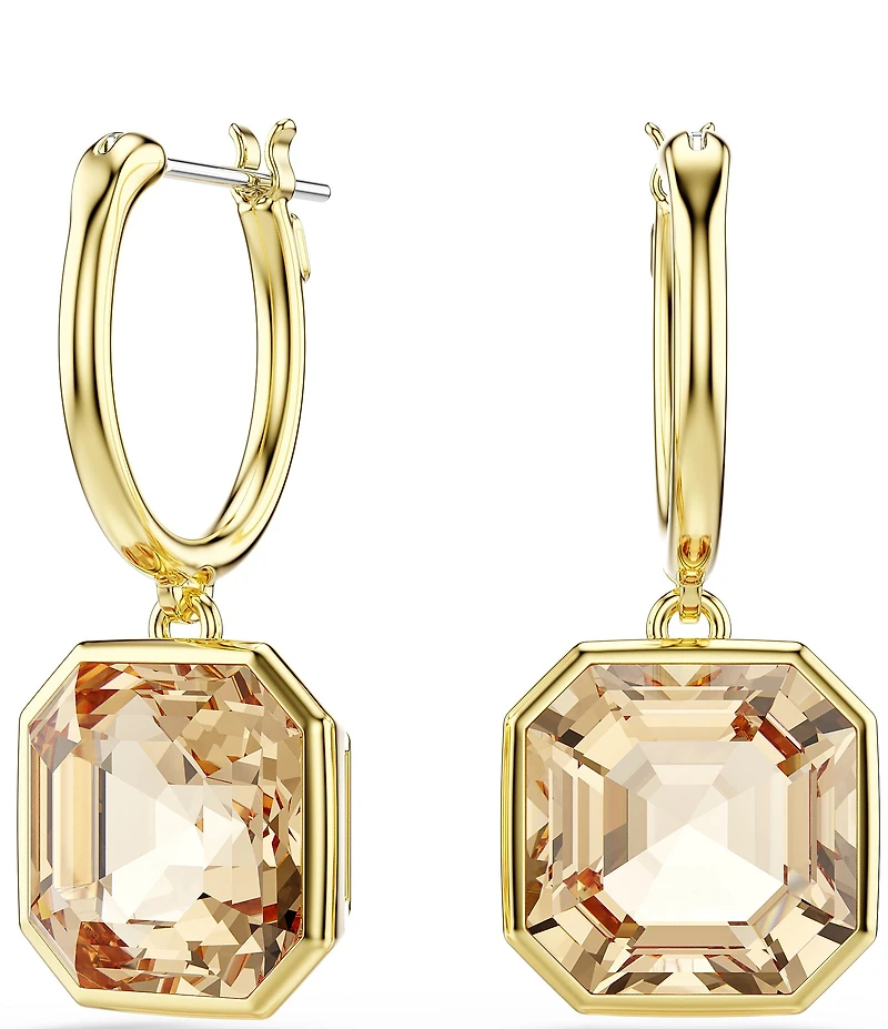 Swarovski Millenia Square Cut Hoop Drop Earrings