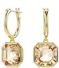 Swarovski Millenia Square Cut Hoop Drop Earrings