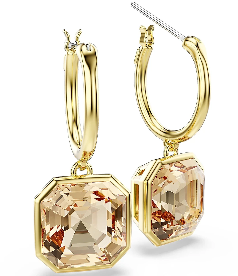 Swarovski Millenia Square Cut Hoop Drop Earrings