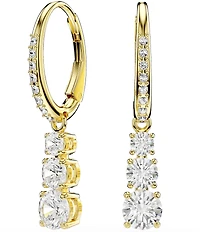 Swarovski Stilla Attract Round Cut Hoop Drop Earrings