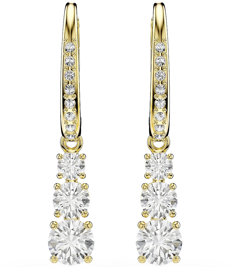 Swarovski Stilla Attract Round Cut Hoop Drop Earrings