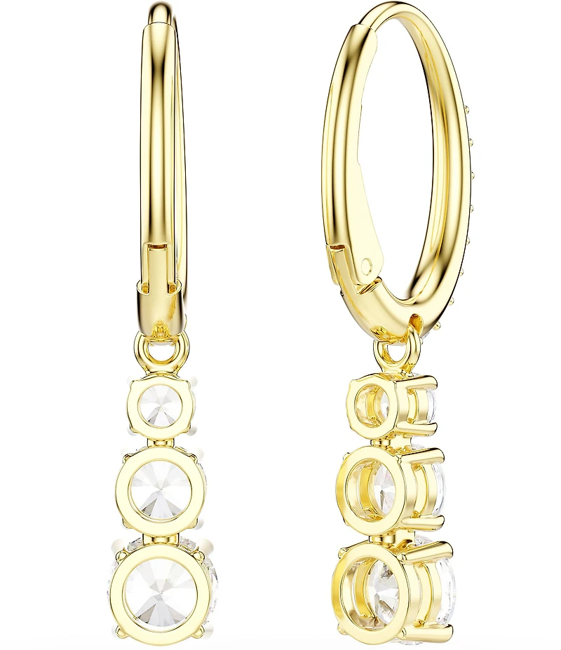 Swarovski Stilla Attract Round Cut Hoop Drop Earrings