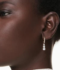 Swarovski Stilla Attract Round Cut Hoop Drop Earrings