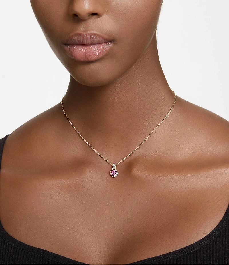 Swarovski Stilla Red Heart Crystal Short Pendant Necklace