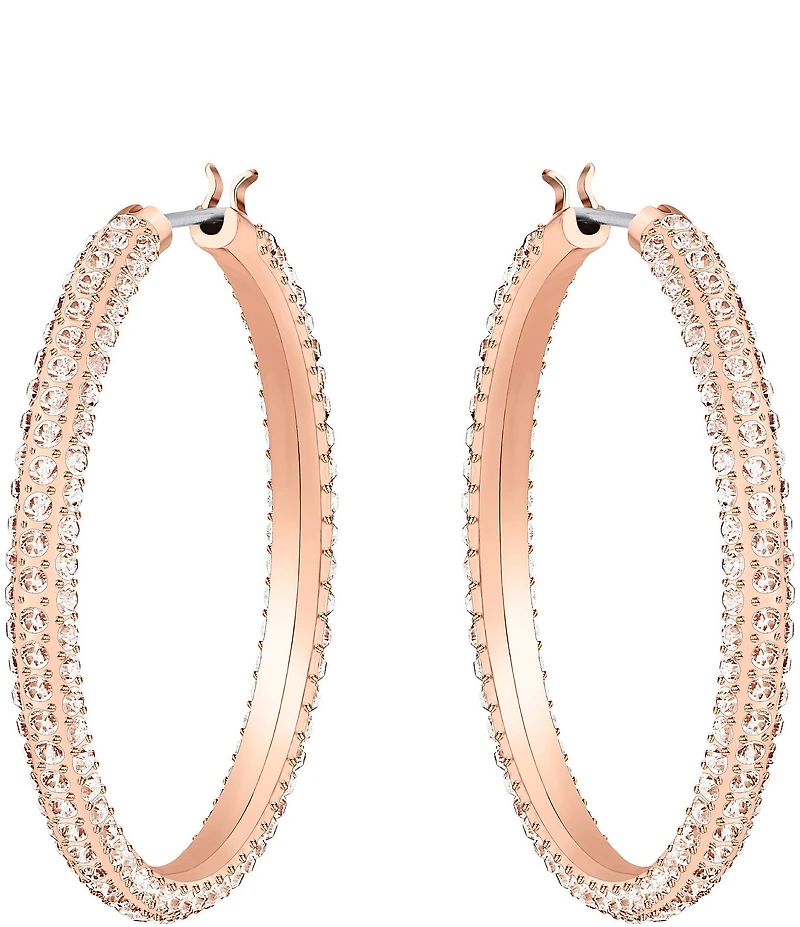 Swarovski Stone Crystal Hoop Pierced Earrings