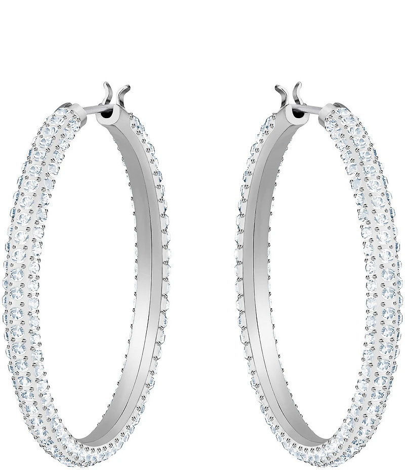 Swarovski Stone Crystal Hoop Pierced Earrings