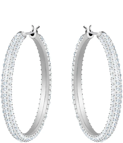 Swarovski Stone Crystal Hoop Pierced Earrings