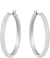 Swarovski Stone Crystal Hoop Pierced Earrings