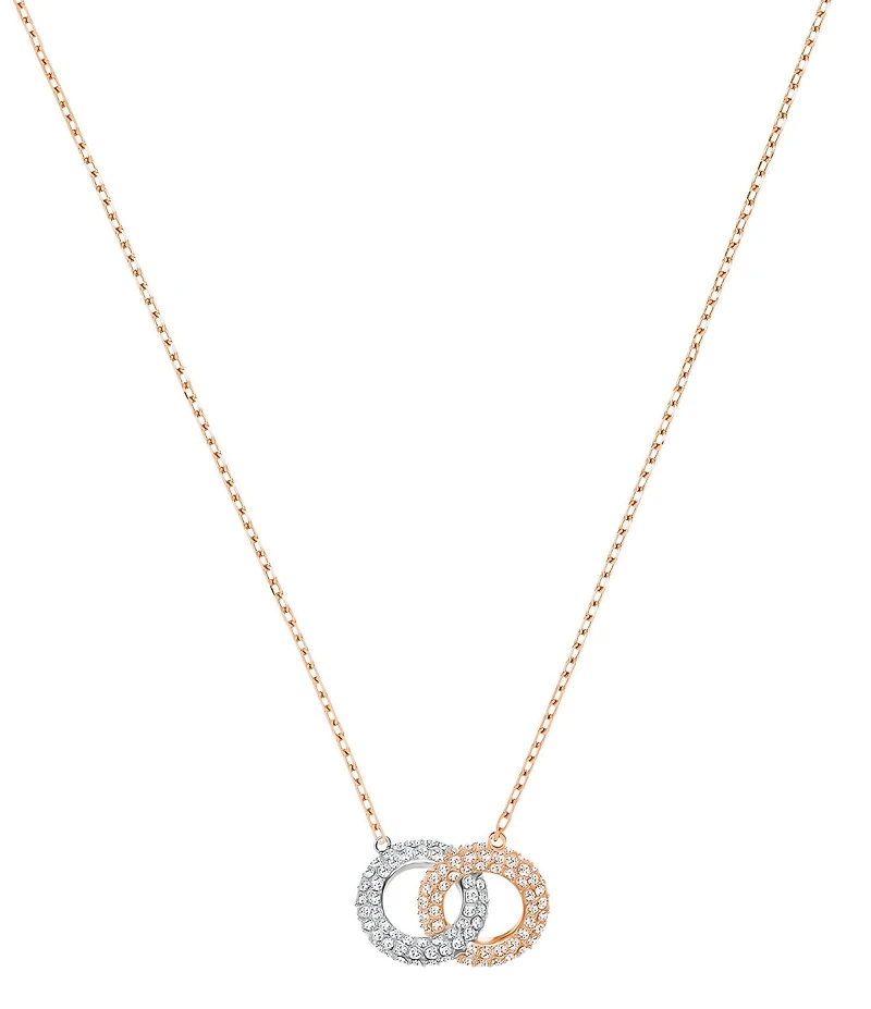 Swarovski Stone Crystal Interlocking Pendant Necklace