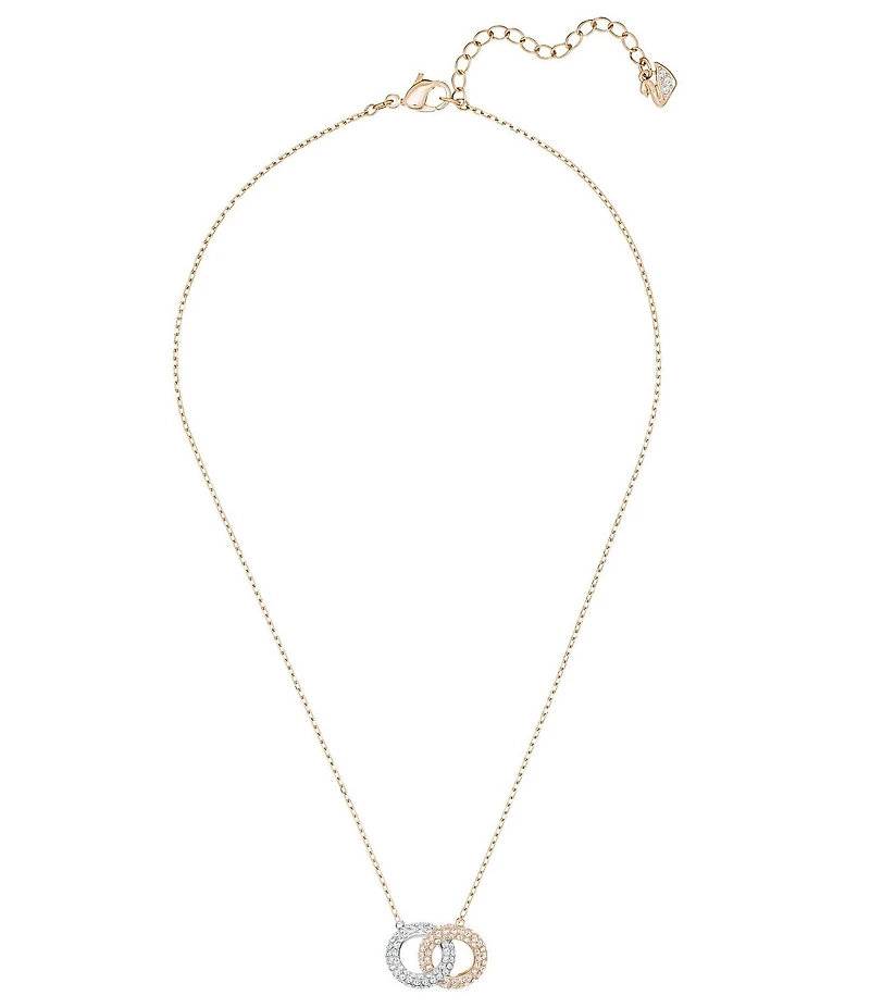 Swarovski Stone Crystal Interlocking Pendant Necklace
