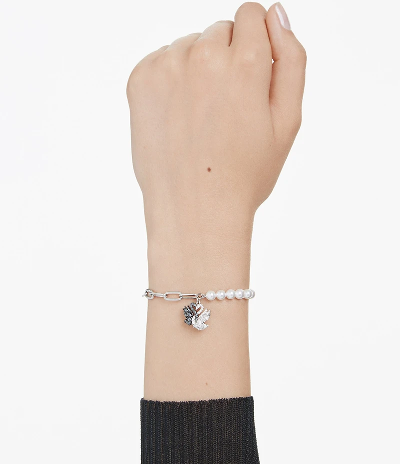 Swarovski Swan Crystal Pearl Line Bracelet