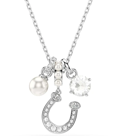 Swarovski Symbolica Crystal Pearl Horseshoe Short Pendant Necklace