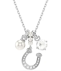Swarovski Symbolica Crystal Pearl Horseshoe Short Pendant Necklace
