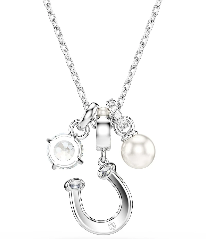 Swarovski Symbolica Crystal Pearl Horseshoe Short Pendant Necklace