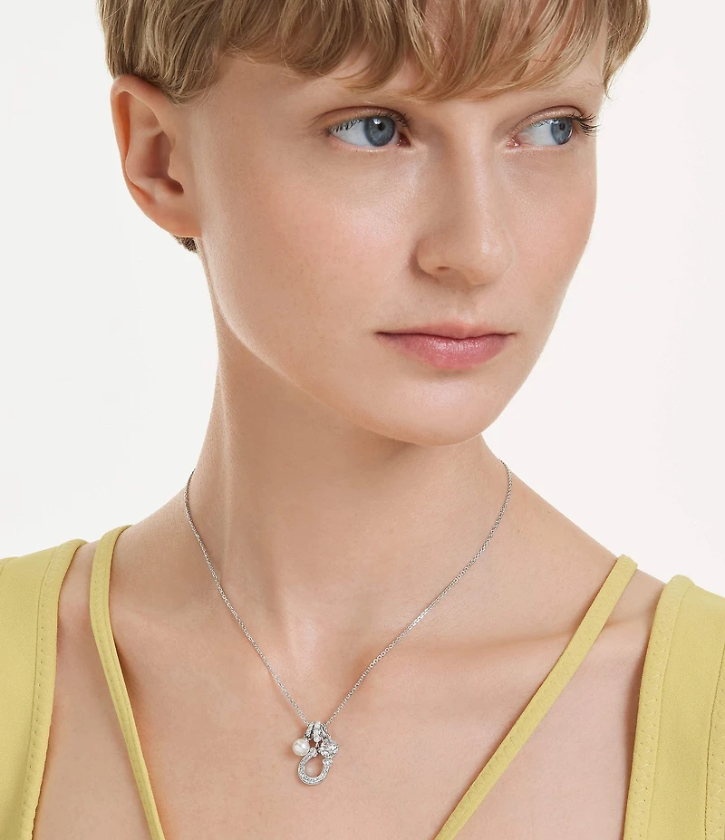Swarovski Symbolica Crystal Pearl Horseshoe Short Pendant Necklace