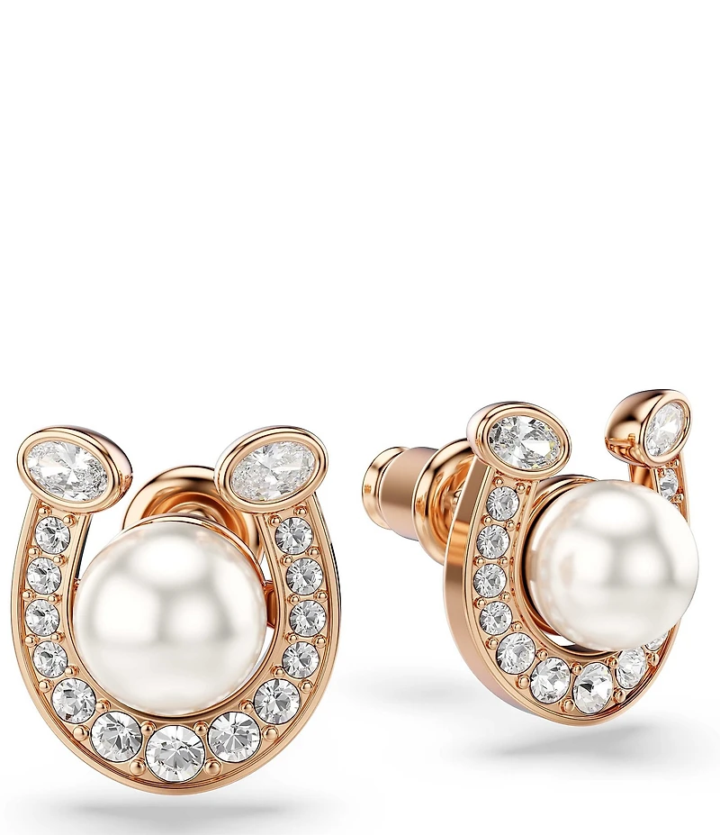 Swarovski Symbolica Crystal Pearl Horseshoe Stud Earrings