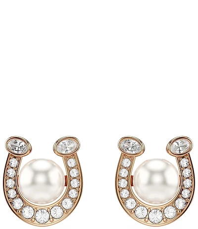 Swarovski Symbolica Crystal Pearl Horseshoe Stud Earrings