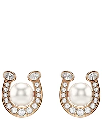 Swarovski Symbolica Crystal Pearl Horseshoe Stud Earrings