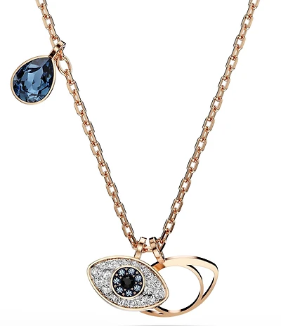 Swarovski Symbolica Multicolored Crystal Evil Eye Short Pendant Necklace