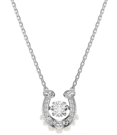Swarovski Symbolica Pearl Pav Crystal Horseshoe Short Pendant Necklace